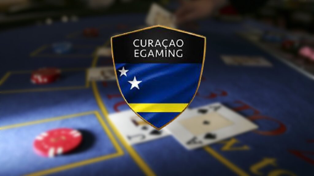 Curacao Egaming logo against the poker table 